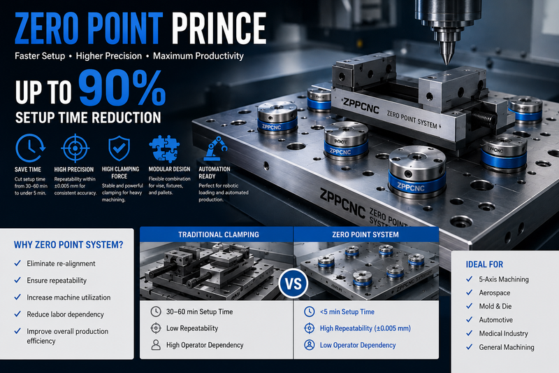 CNC Setup Time Reduction: How ZPPCNC Zero Point System Improves Efficiency by Up to 90%