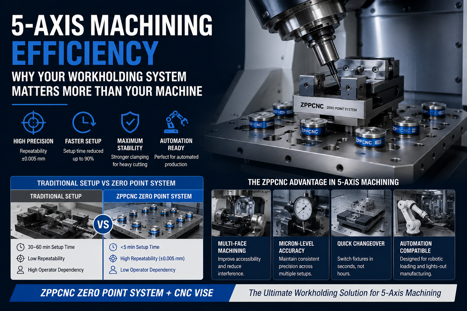 5-Axis Machining Efficiency: Why Your Workholding System Matters More Than Your Machine