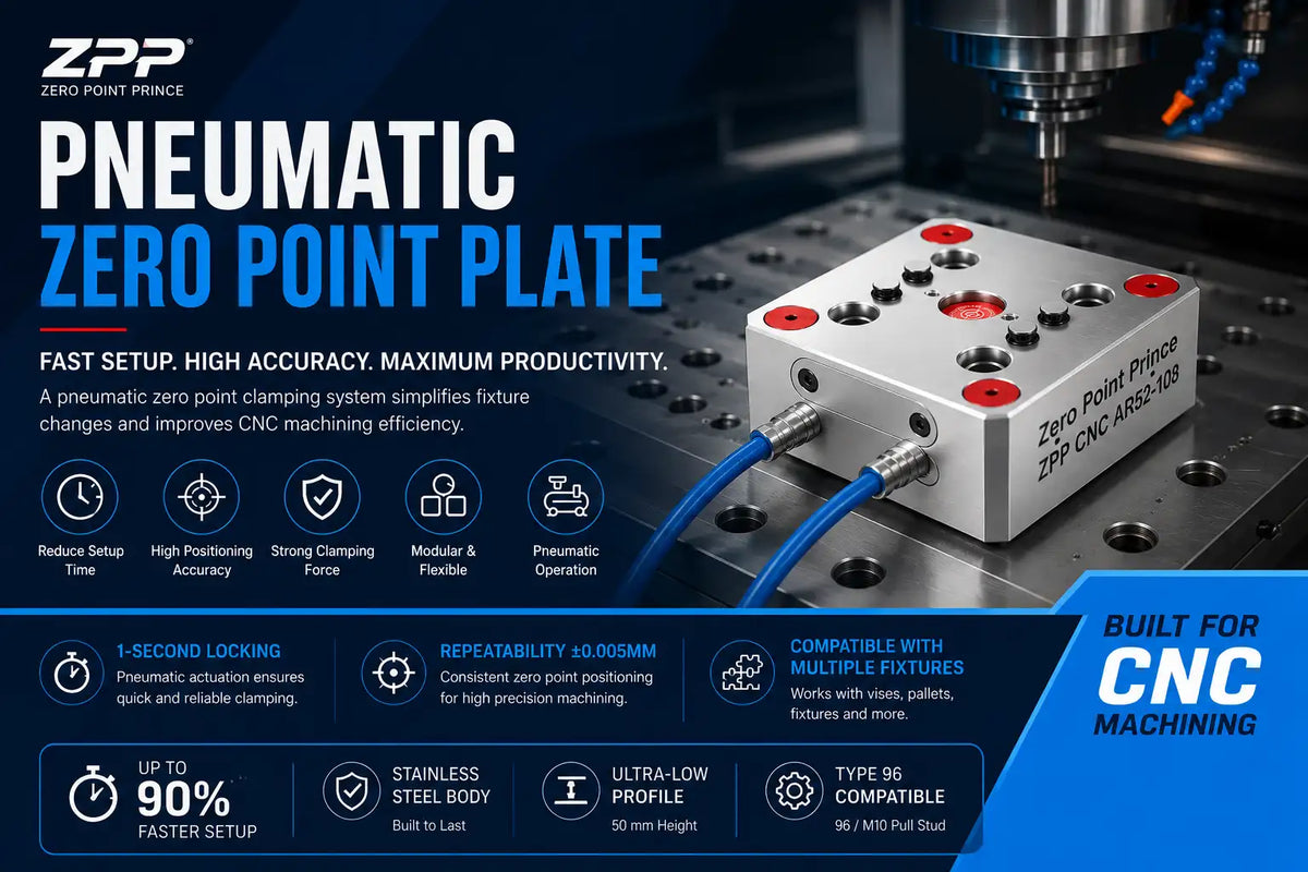 ZPP AR52-108 pneumatic zero point plate for CNC workholding