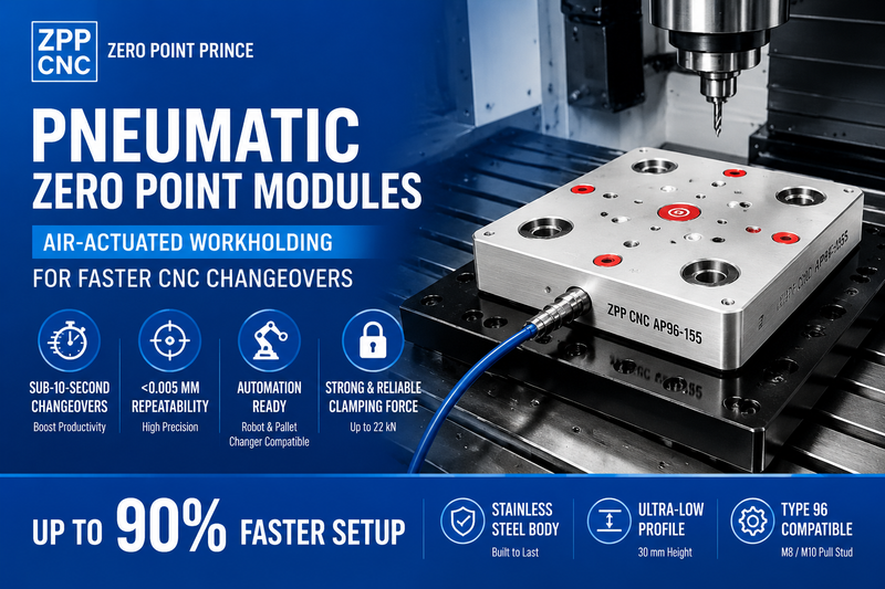 Pneumatic Zero Point Modules: How They Work in CNC Automation