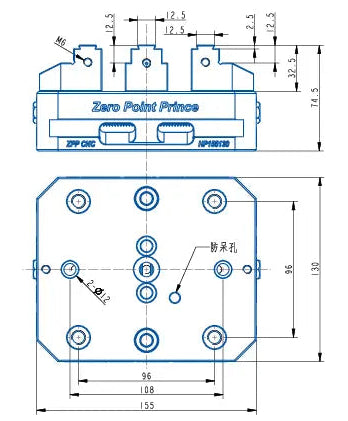HP155130 Manual Quick-Change Series (Double-Station Steel Jaw)（155*130*74.5mm）
