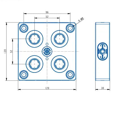 PM52-120 Zero Point Clamping Element (120*120*30mm)