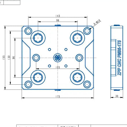 PM96-175 Zero Point Clamping Element (175*155*30mm)