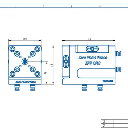 TS52-0090 Manual Zero Point Clamping (176*131*108mm)