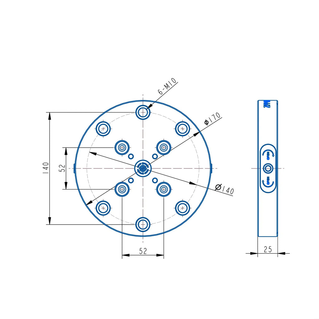 TS52-170 Manual Zero Point Clamping (D170*25mm)