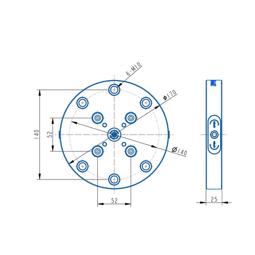 TS52-170 Manual Zero Point Clamping (D170*25mm)