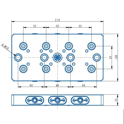 TS52-210 Zero Point Clamping Element (210*108*25mm)