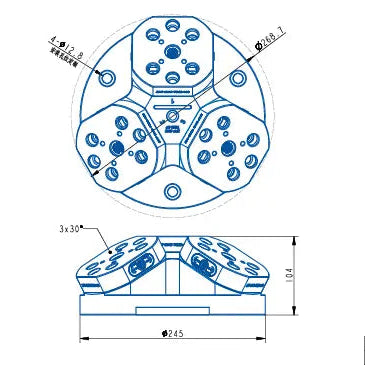 TS52-3P (3 Station) Pyramid Zero Point Fixture(D245*104mm)