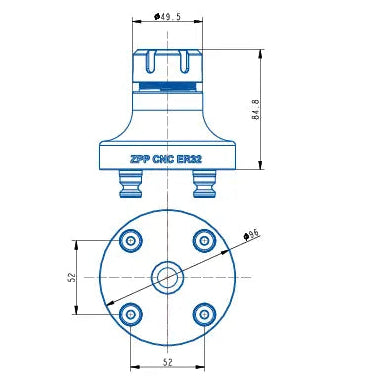 TS52-ER32 Hydraulic Chuck (D96*83mm)