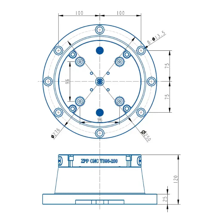 TS96-276-200 5‑Axis Pyramid Series – Circle (D276*120mm)