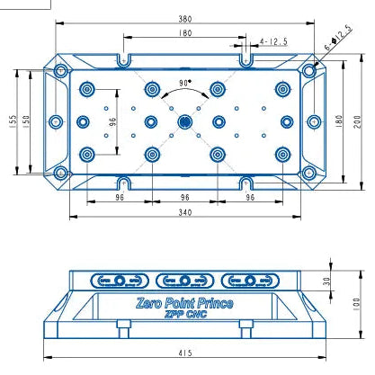 TS96-340BS Manual Zero Point Clamping Unit – Precision Type (415*200*100mm)
