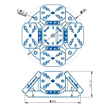 TS96-4P (4 Station) Pyramid Zero Point Fixture(D340*157.6mm)