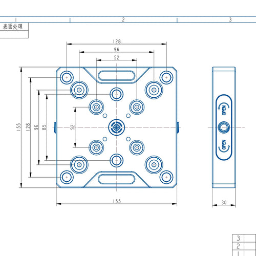 TS9652-155 Manual Zero Point Clamping (155*155*30mm)