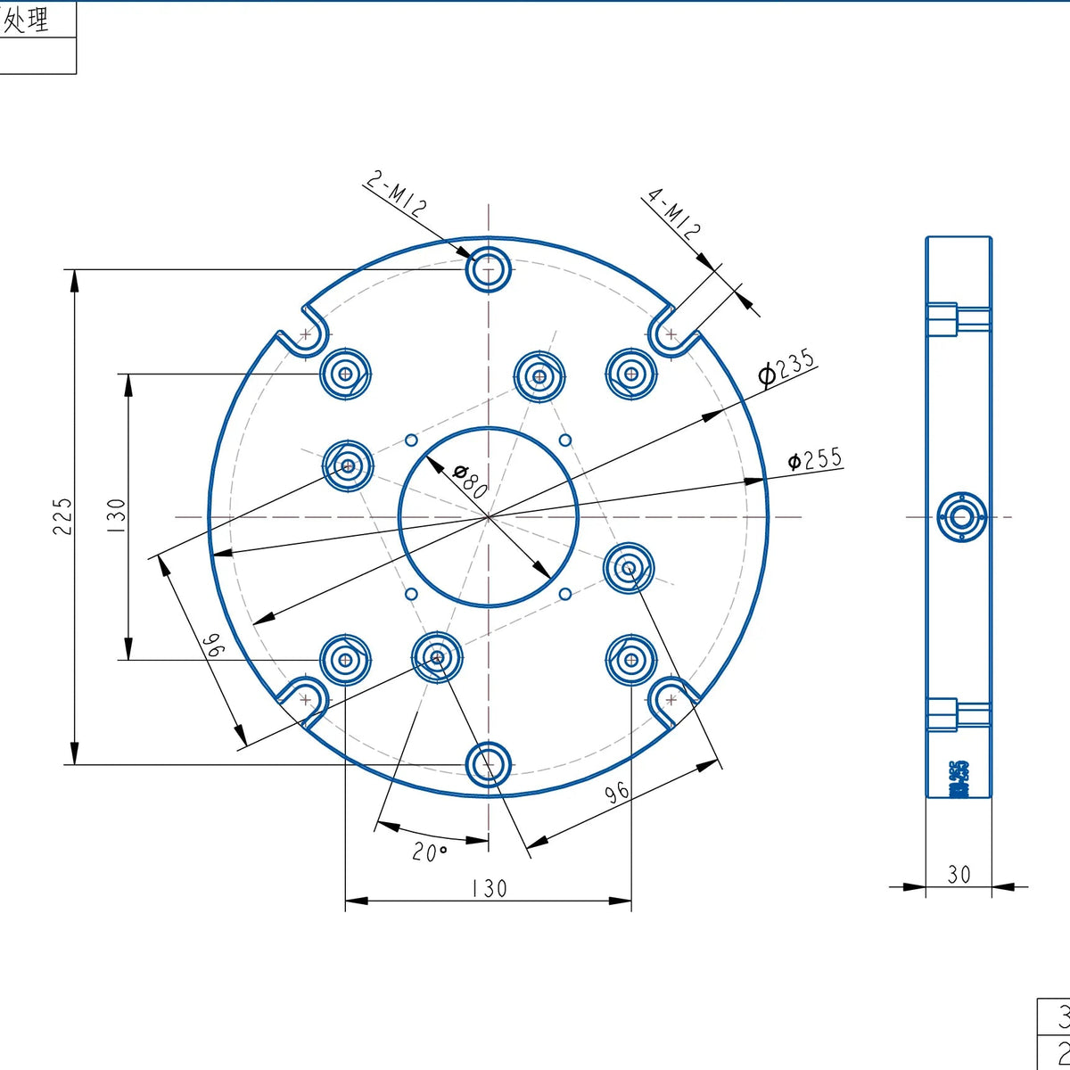 TO96130-255 Manual Zero Point Clamping (D255*30mm)