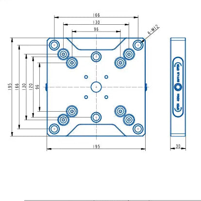 TS96130-195 Manual Zero Point Clamping (195*195*30mm)
