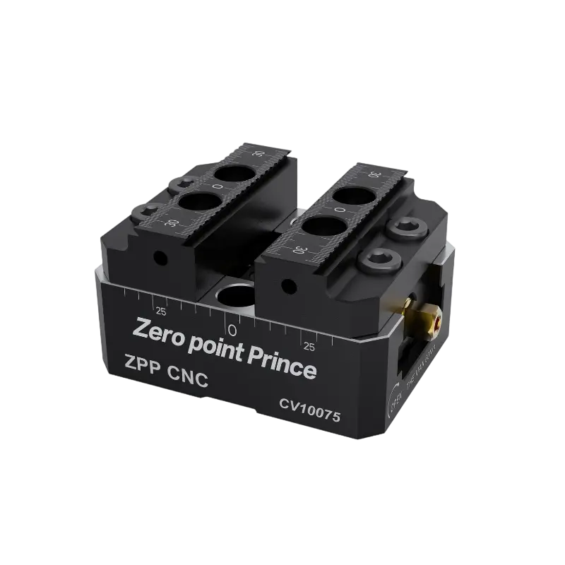 ZPP 75mm self-centering vise for high-precision CNC mill workholding solutions.
