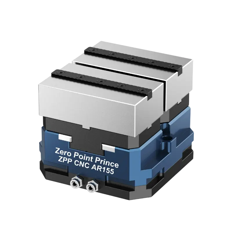 ZPP single station pneumatic vise for automated CNC zero point system workholding.