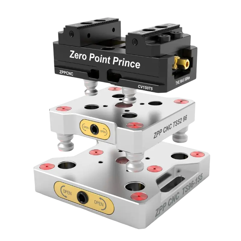 Square zero point quick-change plate