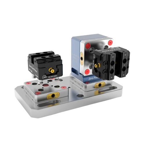 ZPP TS52 modular combination zero point plate for high-density small part CNC machining.