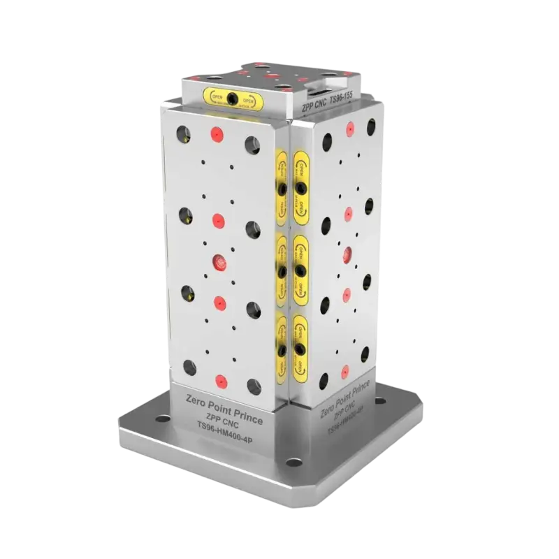 ZPP TS96 type 4-station tombstone for horizontal milling machine zero point workholding.