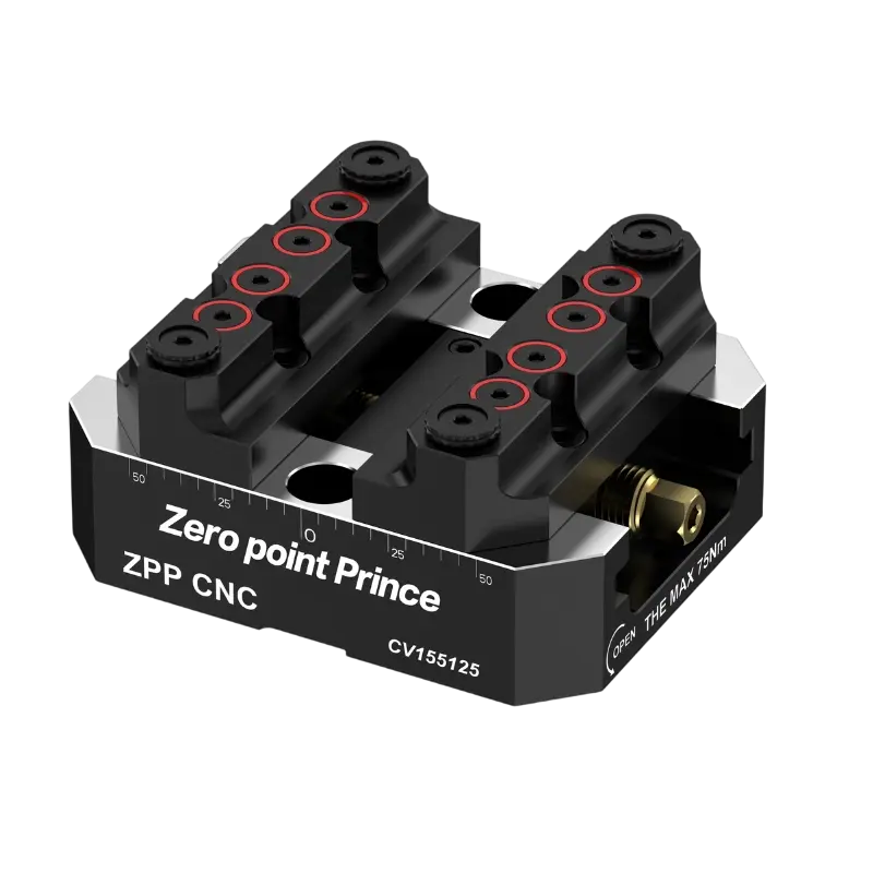 ZPP DV155125 double station self-centering vise for zero point CNC machining.